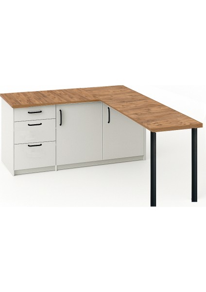 Ay Mutfak Adası-L Mutfak Adası-3 Çekmeceli 2 Kapaklı-Çok Amaçlı Dolap-Alt Modül-Kiler -150 cm