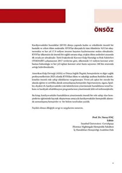 Kardiyovasküler Hemşirelik - Nuray Enç Eğitim Düzeyi ve Konu İçeriği fırsatları