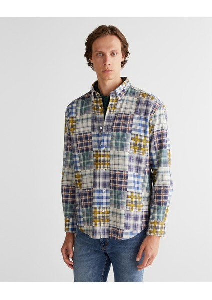 Erkek Lacivert Relaxed Fit Gömlek 3825347T.433