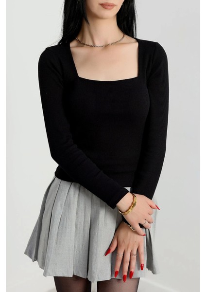 Çerçeve Yaka Kaşkorse Bluz Siyah fiyatları