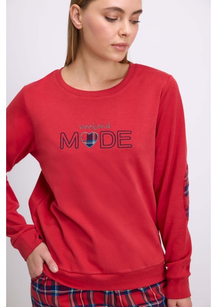 Kadın Uzun Kol Sweatshirt Pijama Takımı 11579 fiyatları