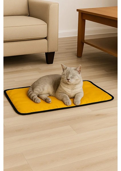 65×40 cm Kedi Yatağı Çift Kat Süngerli, Paraşüt Kumaş, Sıvı & Tırmalamaya Dayanıklı, Yıkanabilir