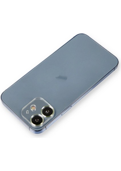 OMR02 iPhone 12 Metal Kamera Lens Koruma Cam - Açık Yeşil