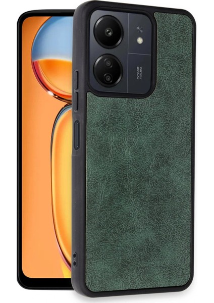 OMR02 Xiaomi Redmi 13C Kılıf Aras Deri Kapak - Koyu Yeşil fiyatları