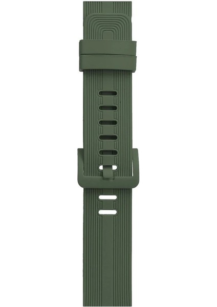 OMR02 Apple Watch 38MM KR408 Çizgili Silikon Kordon - Koyu Yeşil modelleri