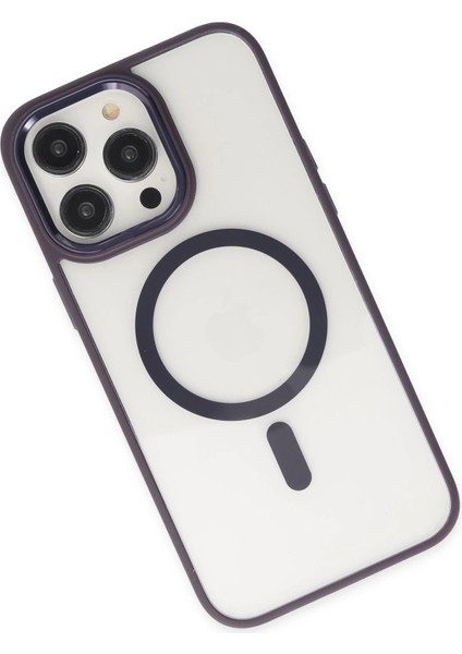 OMR02 iPhone 13 Pro Kılıf Room Magneticsafe Silikon - Derin Mor modelleri