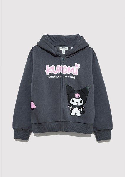 Kuromi Baskılı Fermuarlı Sweatshirt 7S10167-85309