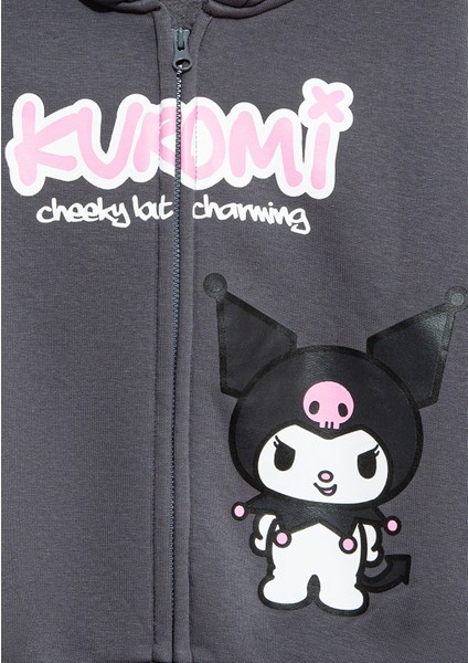 Kuromi Baskılı Fermuarlı Sweatshirt 7S10167-85309