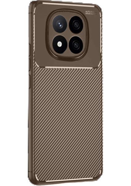 Xiaomi Redmi Note 14 Pro 4g Kılıf Auto Focus Karbon Kapak - Kahverengi modelleri
