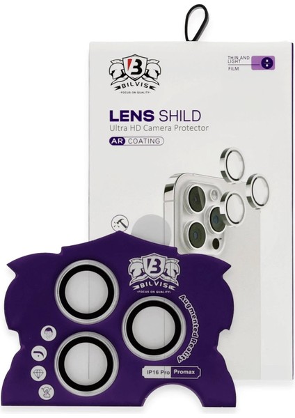 OMR02 iPhone 16 Pro Max Bilvis Titan Kamera Lens - Gümüş