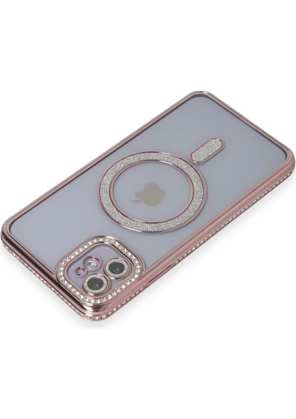 OMR02 iPhone 11 Kılıf Joke Simli Magneticsafe Kılıf - Pembe fiyatları