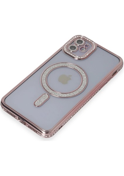 OMR02 iPhone 11 Kılıf Joke Simli Magneticsafe Kılıf - Pembe modelleri