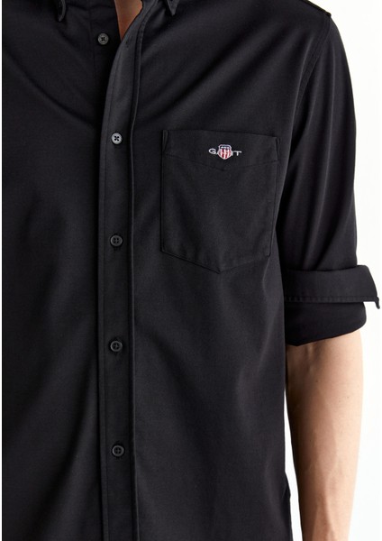 Erkek Siyah Regular Fit Düğmeli Yaka Gömlek 3825117T.5 indirimleri