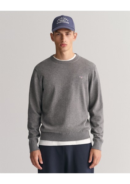 Erkek Gri Regular Fit Bisiklet Yaka Kazak 8030561.92