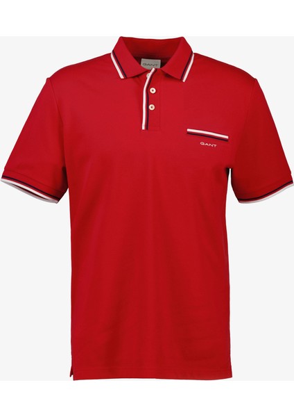 Erkek Kırmızı Regular Fit Çizgili Polo 2013042.630