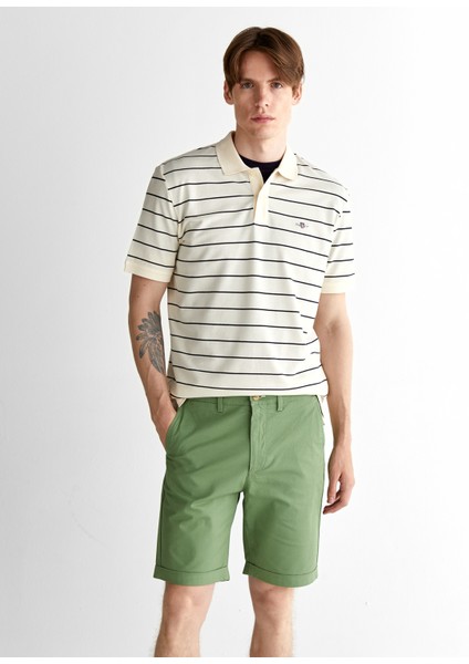 Erkek Krem Regular Fit Çizgili Polo 2014026.130