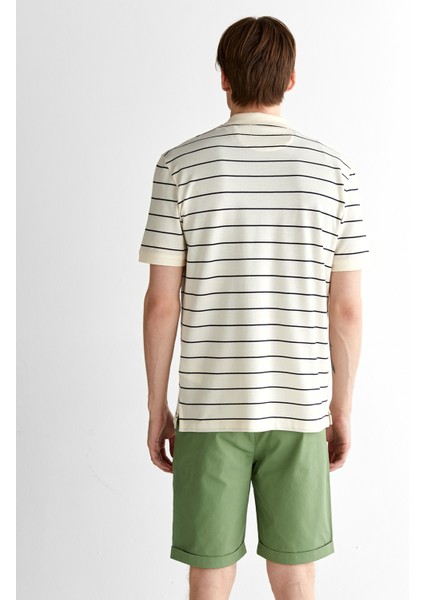 Erkek Krem Regular Fit Çizgili Polo 2014026.130 fiyatları