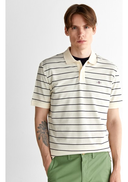 Erkek Krem Regular Fit Çizgili Polo 2014026.130 fırsatları