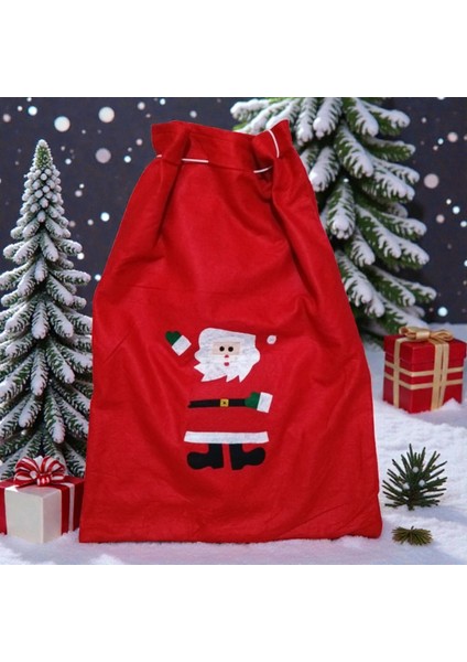Santa Claus Gift Sack 70X50 cm Noel Baba Hediye Çuvalı Büyük Boy Noel Baba Çuvalı Yılbaşı Süsleri