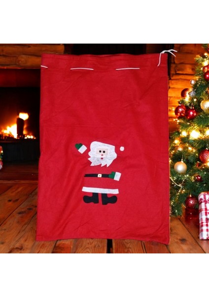 Santa Claus Gift Sack 70X50 cm Noel Baba Hediye Çuvalı Büyük Boy Noel Baba Çuvalı Yılbaşı Süsleri