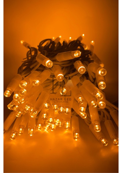 10 Metre Amber (Sarı) Ip LED Yılbaşı Süsü IP65 Dış Mekan Eklenebilir Beyaz Kablolu Dekoratif LED Işık fiyatları