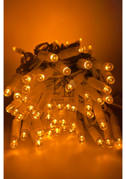 10 Metre Amber (Sarı) Ip LED Yılbaşı Süsü IP65 Dış Mekan Eklenebilir Beyaz Kablolu Dekoratif LED Işık modelleri