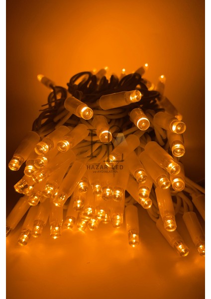 10 Metre Amber (Sarı) Ip LED Yılbaşı Süsü IP65 Dış Mekan Eklenebilir Beyaz Kablolu Dekoratif LED Işık fırsatları