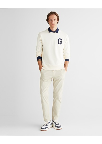 Erkek Krem Regular Fit Bisiklet Yaka Logolu Sweatshirt 2067062.130 modelleri