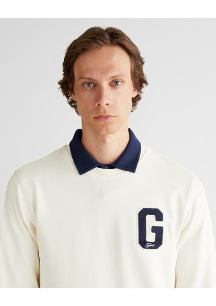 Erkek Krem Regular Fit Bisiklet Yaka Logolu Sweatshirt 2067062.130 fırsatları