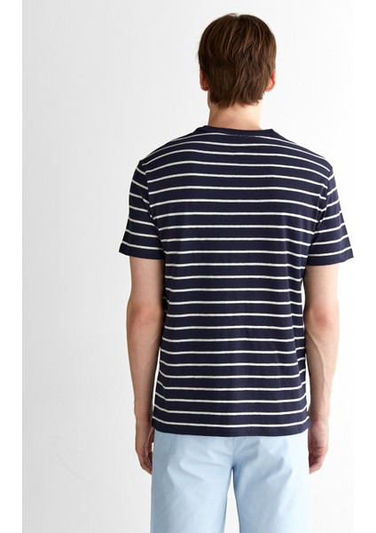 Erkek Lacivert Regular Fit Bisiklet Yaka Çizgili T-Shirt 2003326.433 fiyatları
