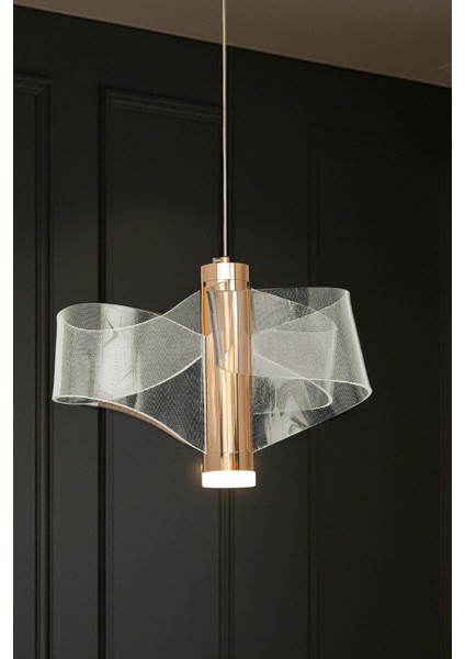 Yel Gold LED Avize – Modern Dalga Formlu Tasarım fiyatları