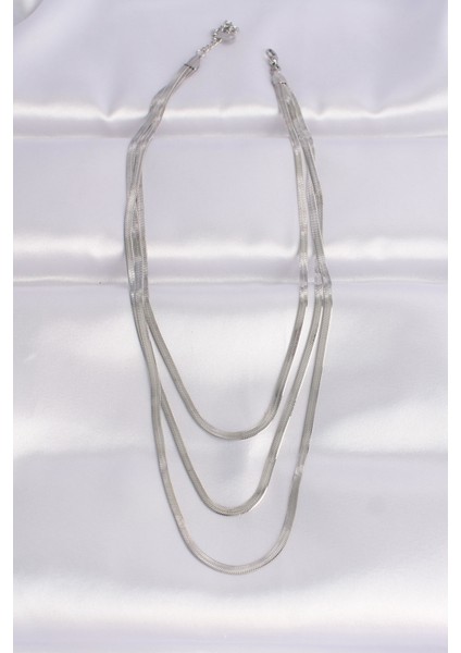 316L Çelik İtalyan Zincir Gümüş Renk Çoklu Kolye fiyatları