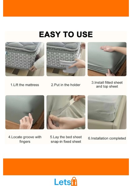 Pratik Yatak Kenarı Nevresim Çarşaf Tutucu Aparat 4’lü Set modelleri