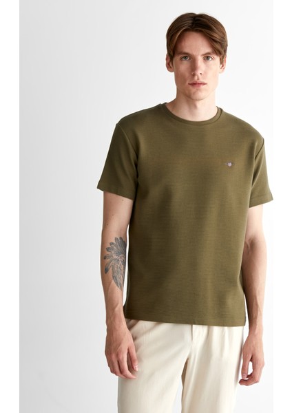 Erkek Yeşil Regular Fit Bisiklet Yaka T-Shirt 2003304.301