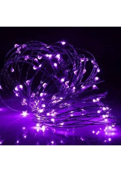 Uzaktan Kumandalı USB Peri LED 20 Metre 200 LED -8 Fonksiyonlu Mor