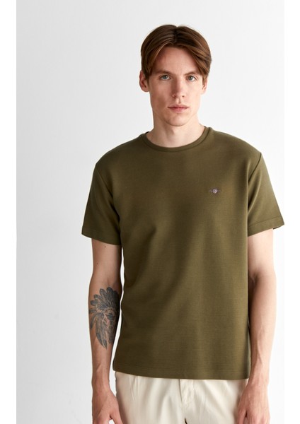 Erkek Yeşil Regular Fit Bisiklet Yaka T-Shirt 2003304.301 fırsatları