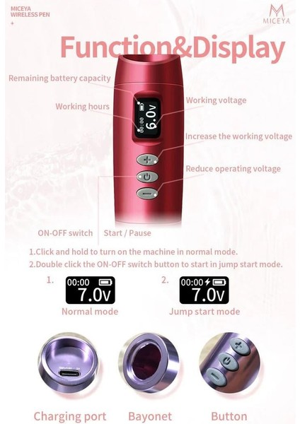 Mıceya Tulıpa Kablosuz Pen Dövme&pmu Makinesi - Kırmızı fırsatları