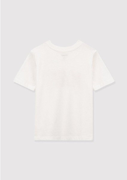 Mavi Logo Baskılı Ekru Tişört 7610109-70057