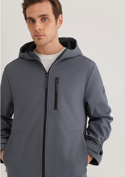 Kapüşonlu Antrasit Ceket 0110351-80776