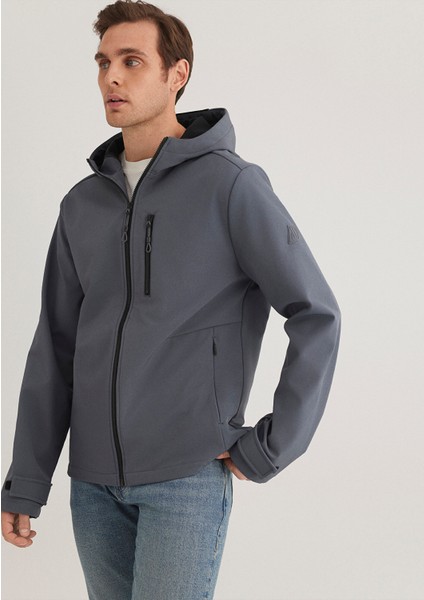Kapüşonlu Antrasit Ceket 0110351-80776