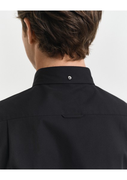 Erkek Siyah Regular Fit Düğmeli Yaka Oxford Gömlek 3000302.5