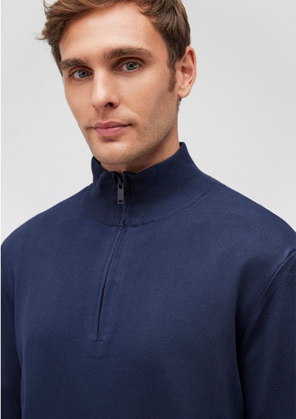 Yarı Fermuarlı Lacivert Kazak 0710153-70490