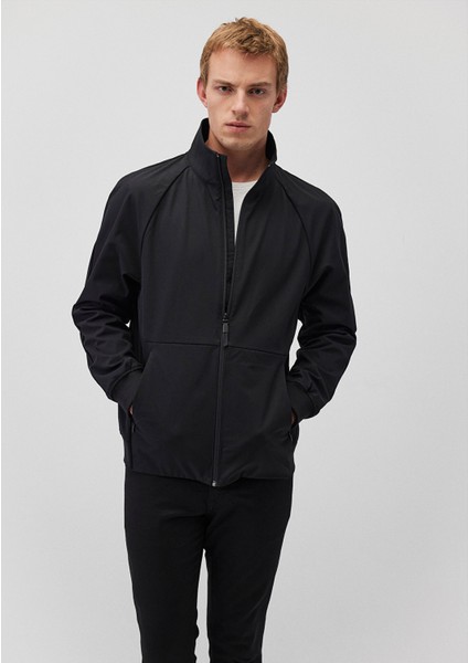 Su İtici Dik Yaka Siyah Ceket 0110361-900