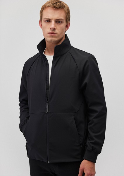 Su İtici Dik Yaka Siyah Ceket 0110361-900