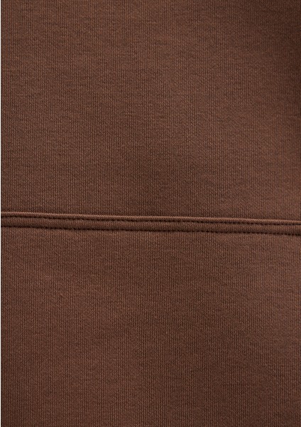 Kapüşonlu Kahverengi Basic Sweatshirt 167299-81959