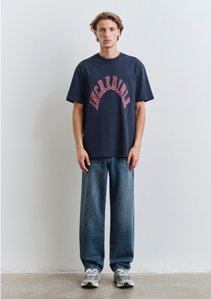 Baskılı Lacivert Tişört 0612882-89353