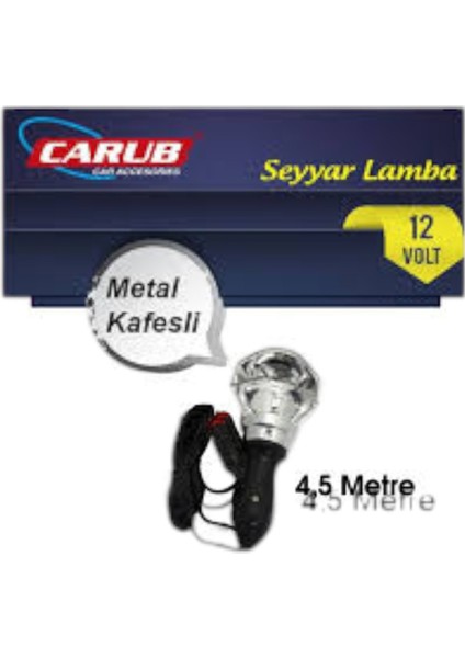 Seyyar Lamba 12V Krom Metal Kafesli 4.5mt modelleri