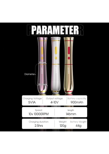 P40 Pmu Kablosuz Kalıcımakyaj Makinesi | Pembe Renk modelleri