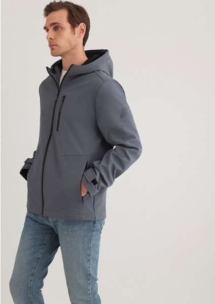 Kapüşonlu Antrasit Ceket 0110351-80776