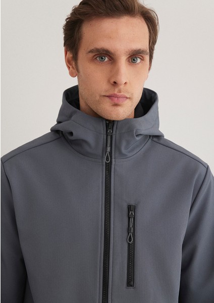 Kapüşonlu Antrasit Ceket 0110351-80776